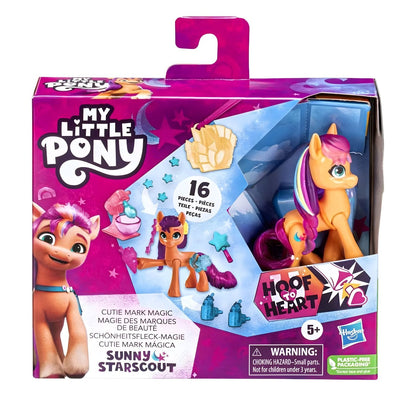 My Little Pony Sunny Starscout Marca de Beleza Mágica na embalagem
