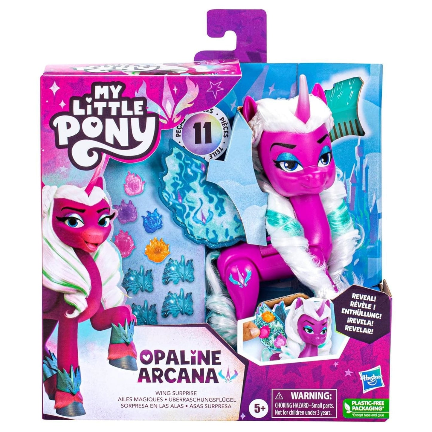 My Little Pony Asas Surpresa Opaline Arcana em embalagem de coleção