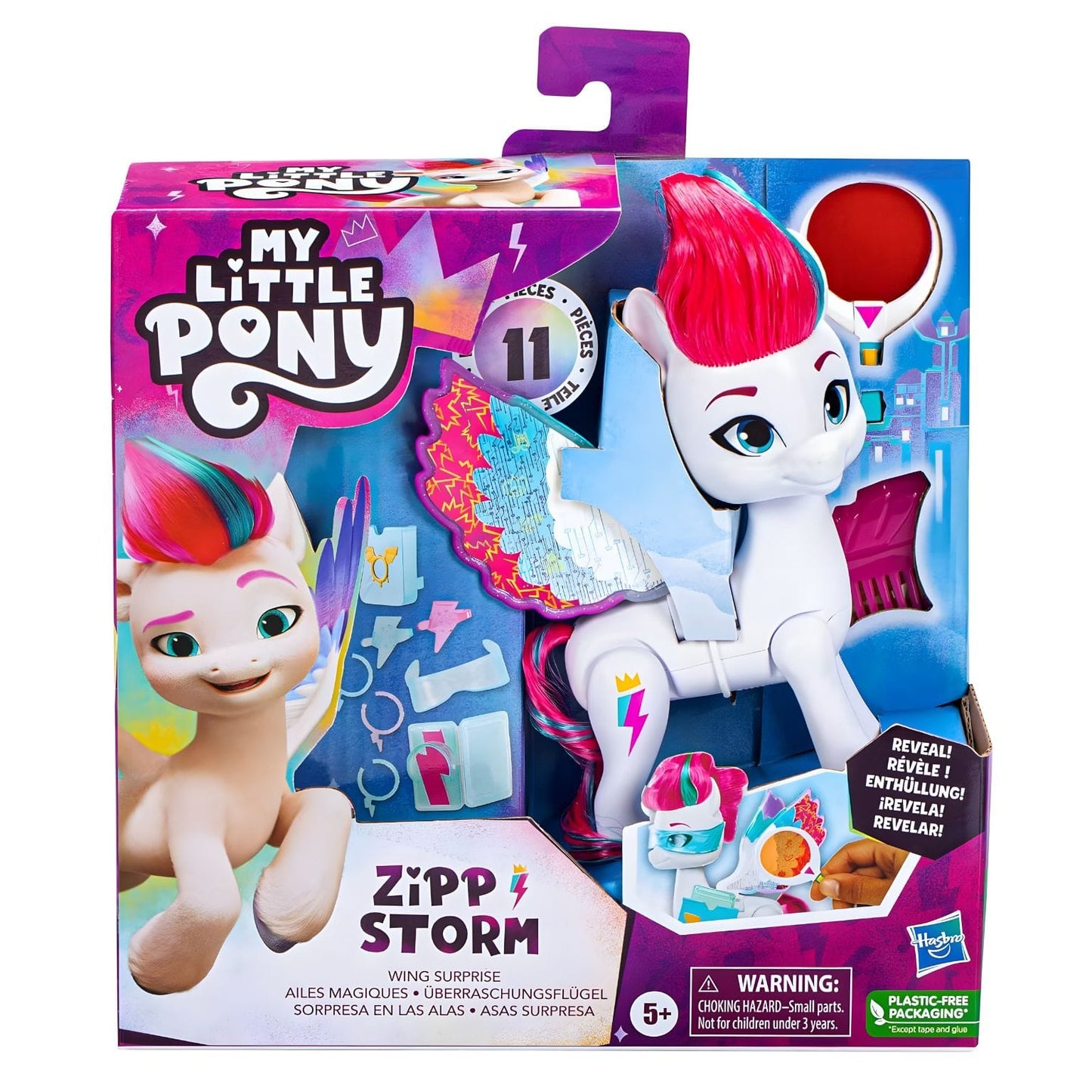 My Little Pony Asas Surpresa Zipp Storm em embalagem de coleção