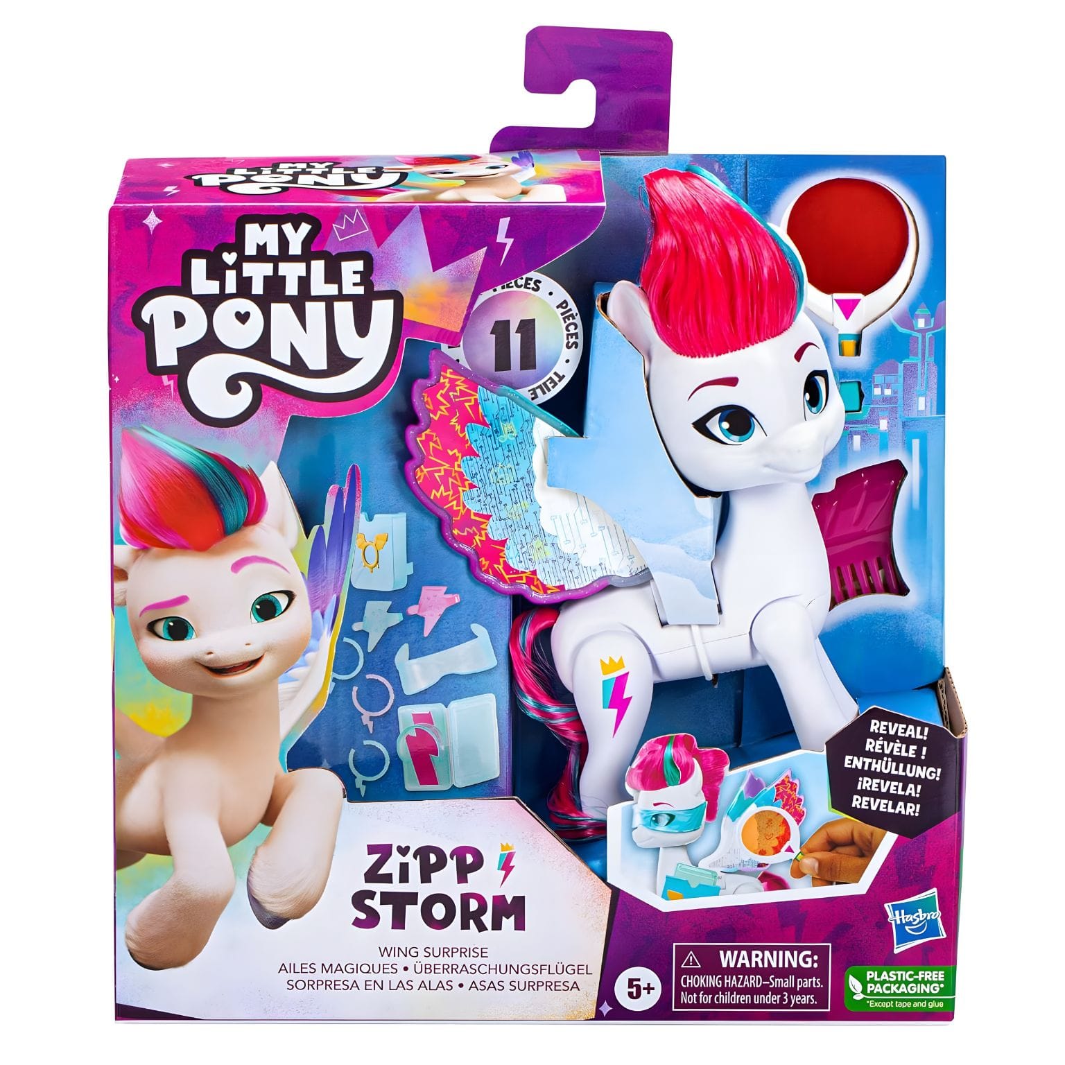 My Little Pony Asas Surpresa Zipp Storm em embalagem de coleção