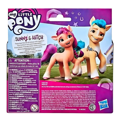 Parte de trás da embalagem My Little Pony Sunny e Hitch