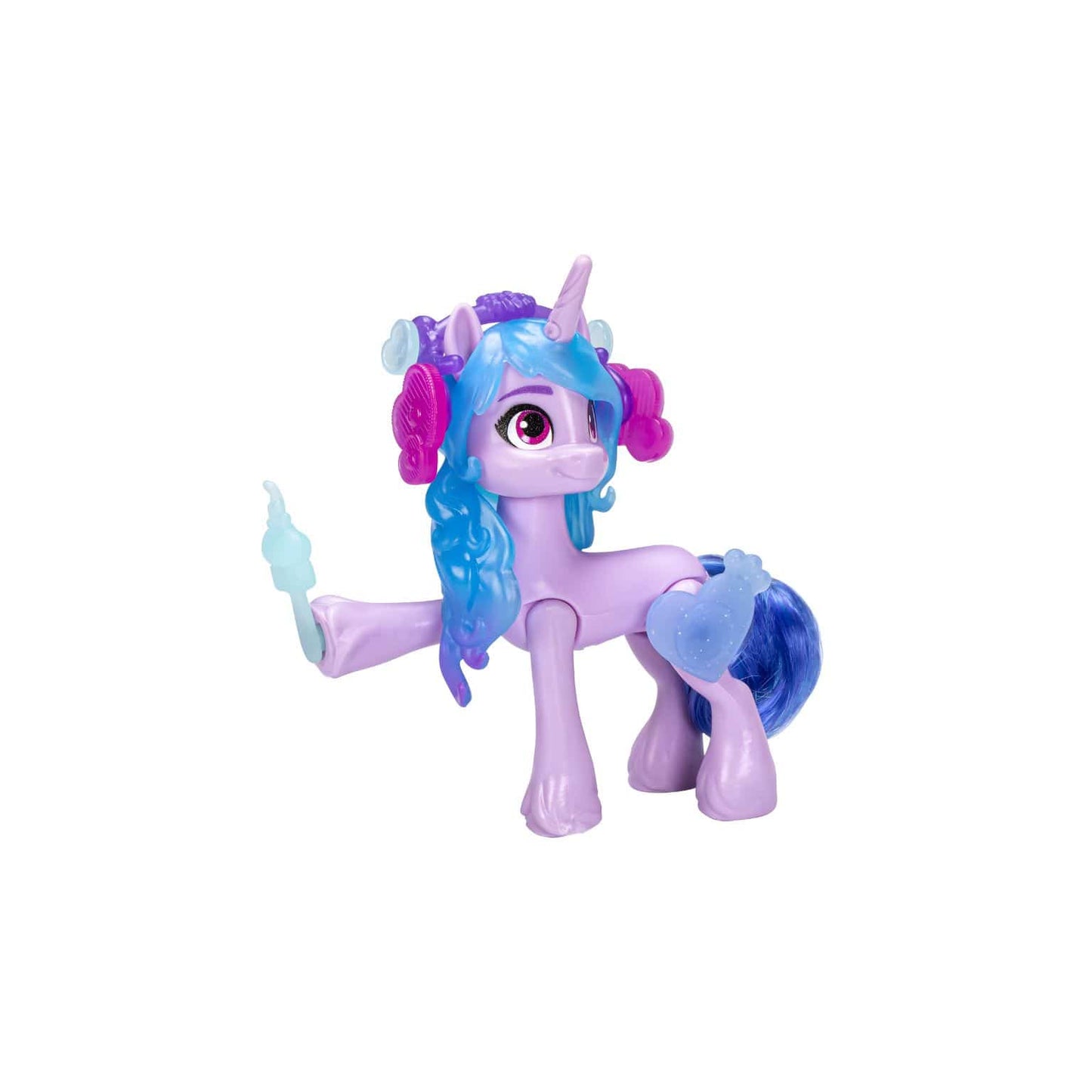 Detalhes da figura Izzy Moonbow My Little Pony com acessórios de personalização