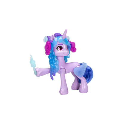 Detalhes da figura Izzy Moonbow My Little Pony com acessórios de personalização