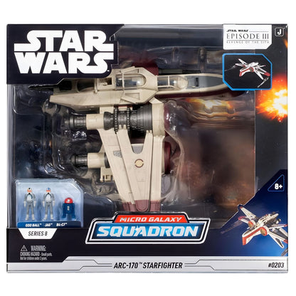 Nave Star Wars Micro Galaxy ARC-170 Starfighter na embalagem