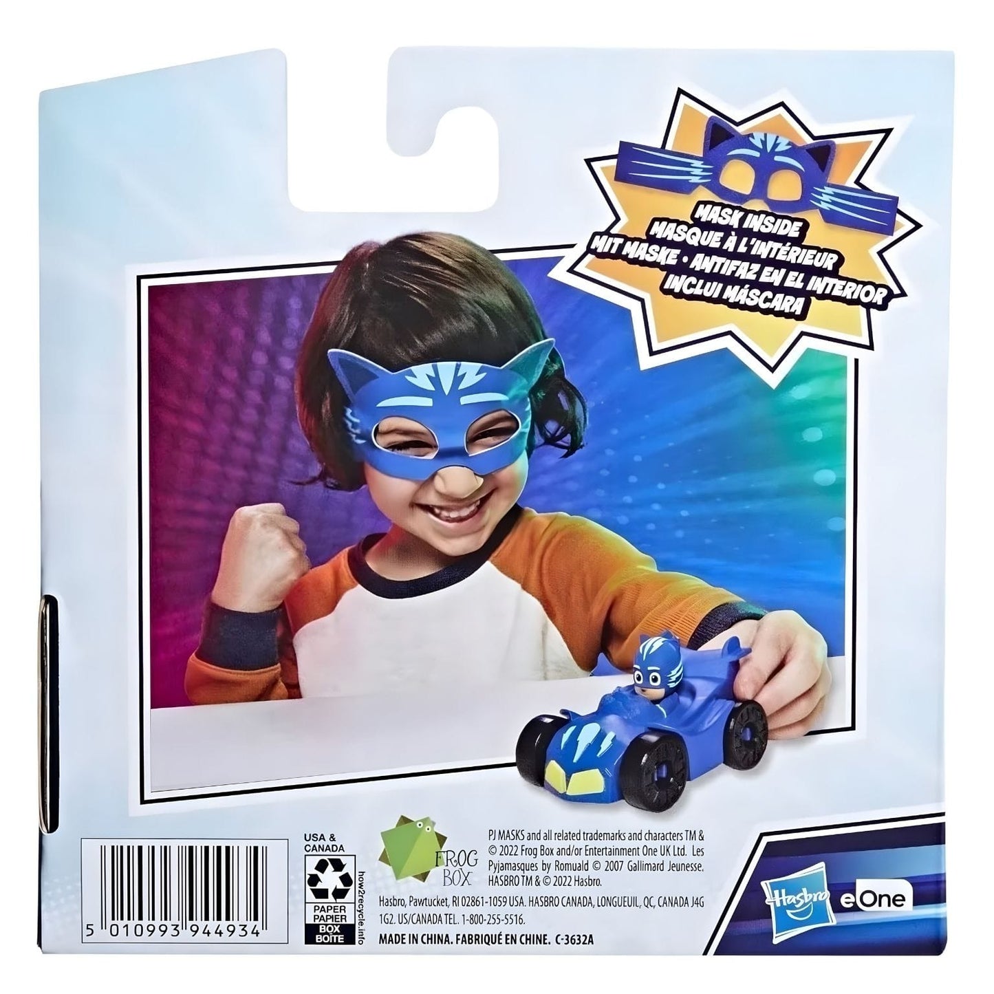 Conjunto PJ Masks Catboy com veículo e máscara temática