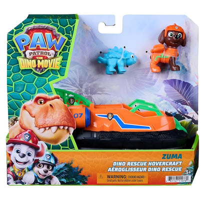 Patrulha Pata The Dino Movie Zuma com aerodeslizador na embalagem