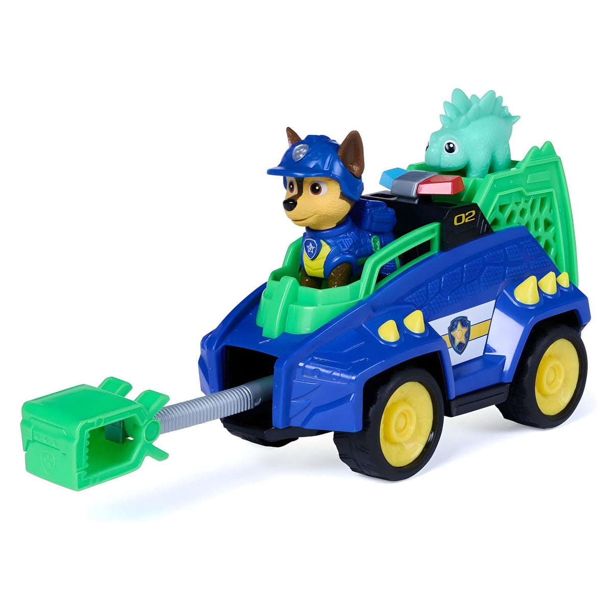 Conjunto Patrulha Pata The Dino Movie com viatura Chase, Chase e dinossauro