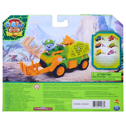 Parte de trás da embalagem do Patrulha Pata The Dino Movie Rocky