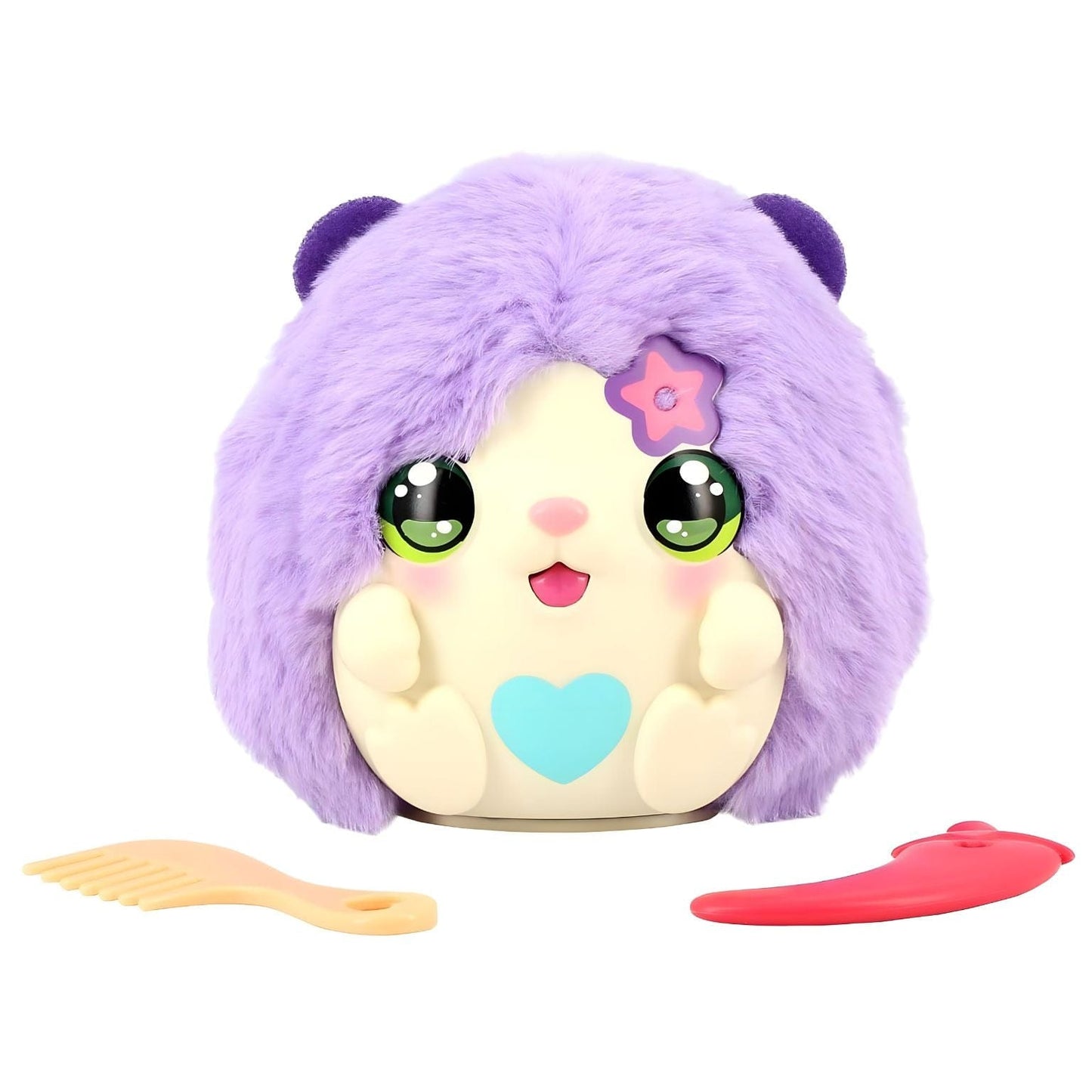 Peluche Funtasy Family Kiss Meez - Hamster roxo com coração e acessórios