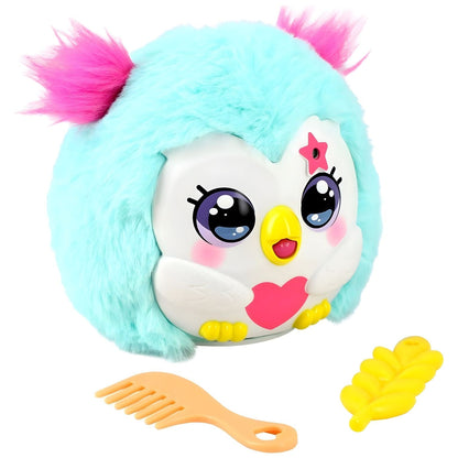 Peluche Funtasy Family Kiss Meez - Coruja verde com coração e acessórios