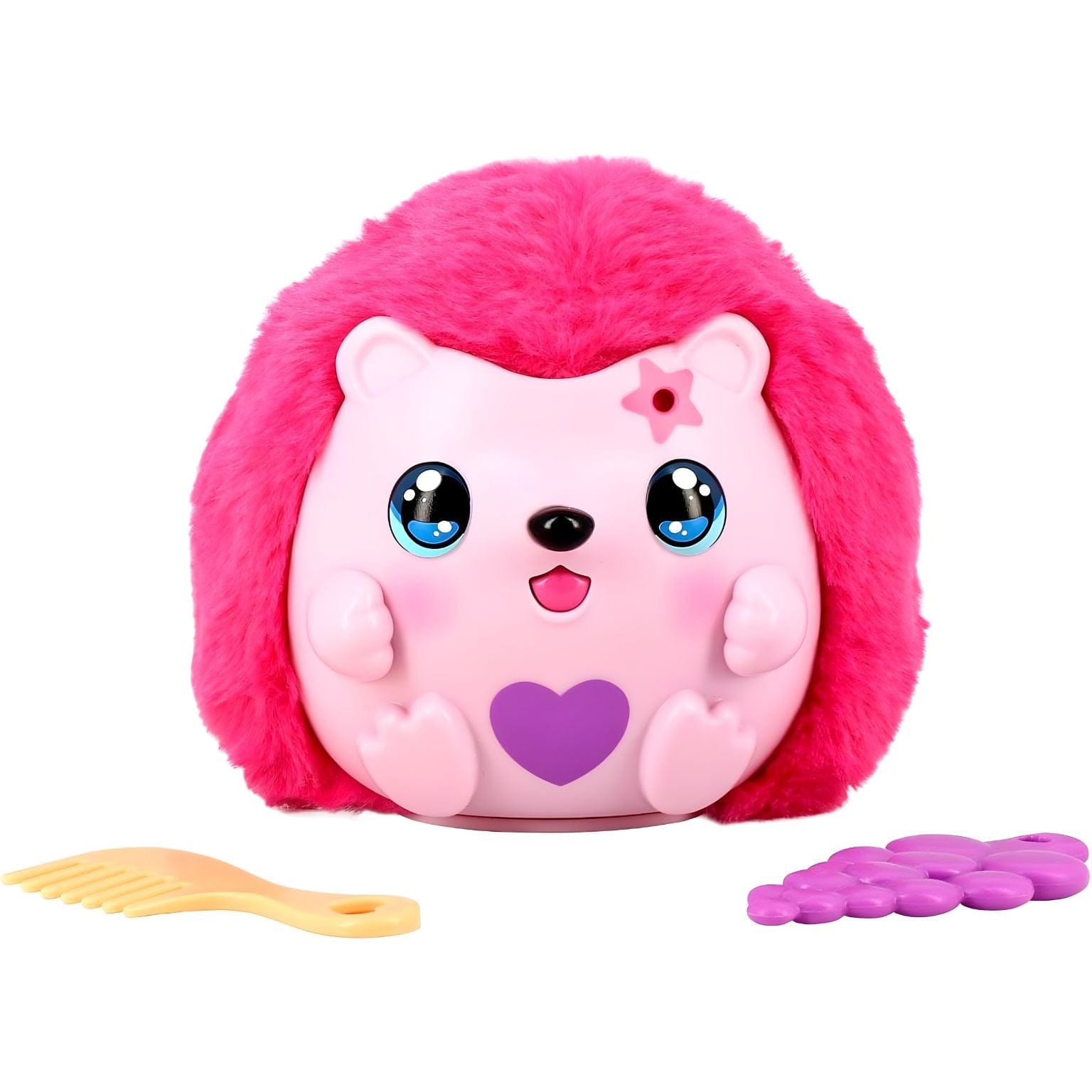 Peluche Funtasy Family Kiss Meez - Ouriço cor-de-rosa com coração e acessórios