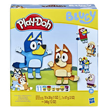 Embalagem do Play-Doh Bluey Fantasias Divertidas, com as personagens Bluey e Bingo