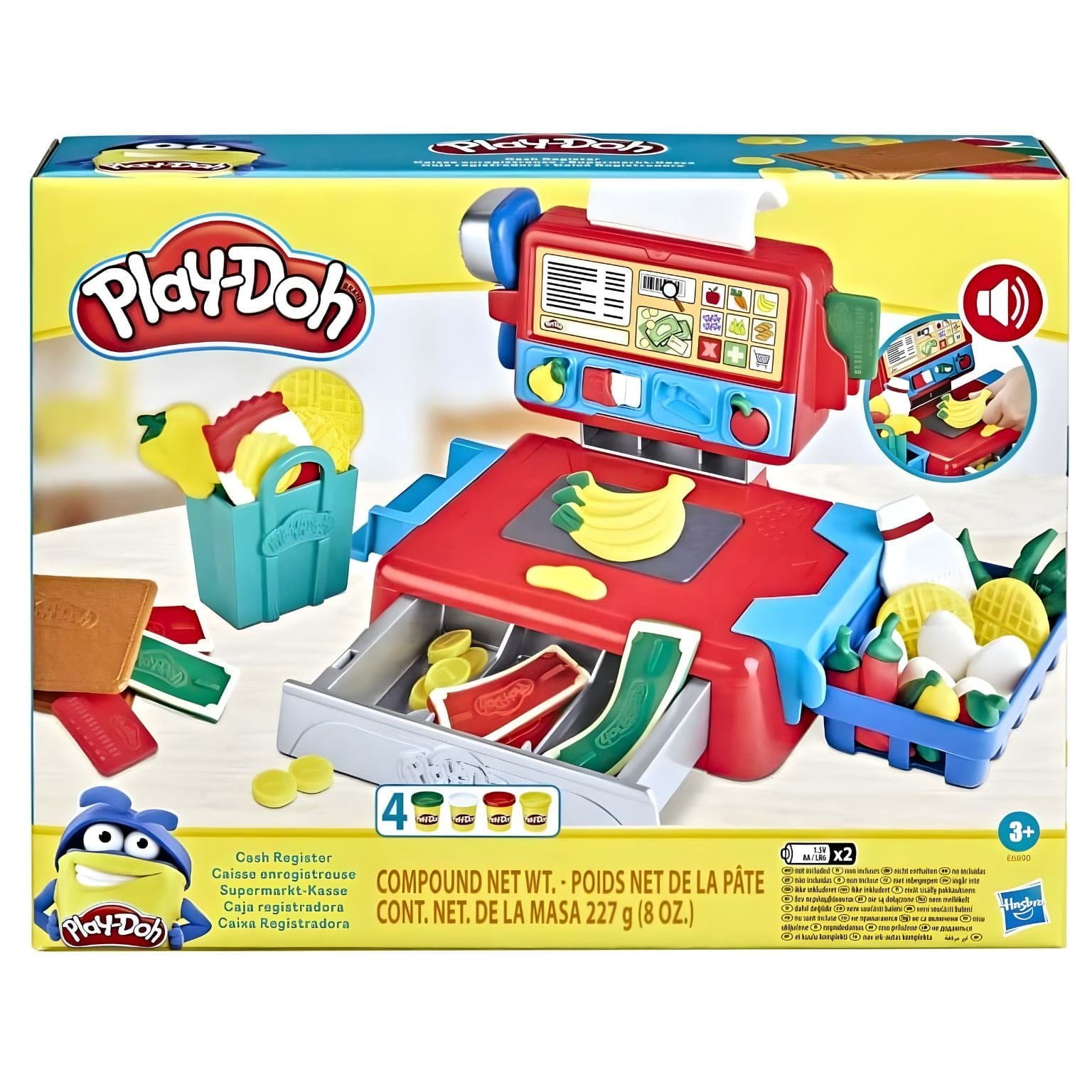 Play-Doh Caixa Registradora com acessórios de supermercado e massa de modelar colorida