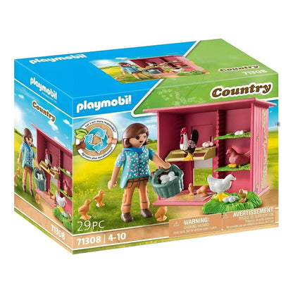 Caixa do Playmobil Country 71308 Galinheiro com figura, galinhas e pintainhos