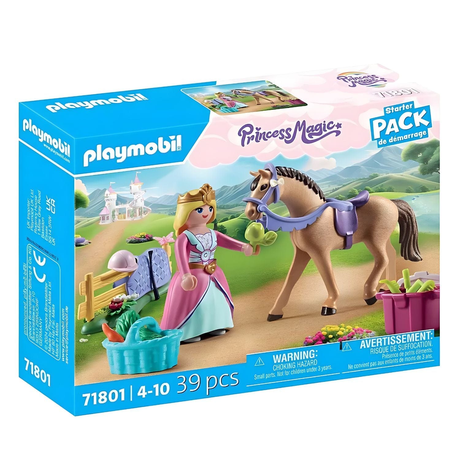 Playmobil Starter Pack Princesa com cavalo com acessórios de cuidado e cenário de passeio