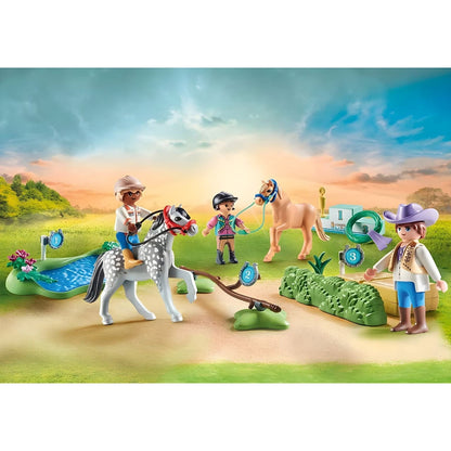 Playmobil 71495 crianças a montar póneis no percurso