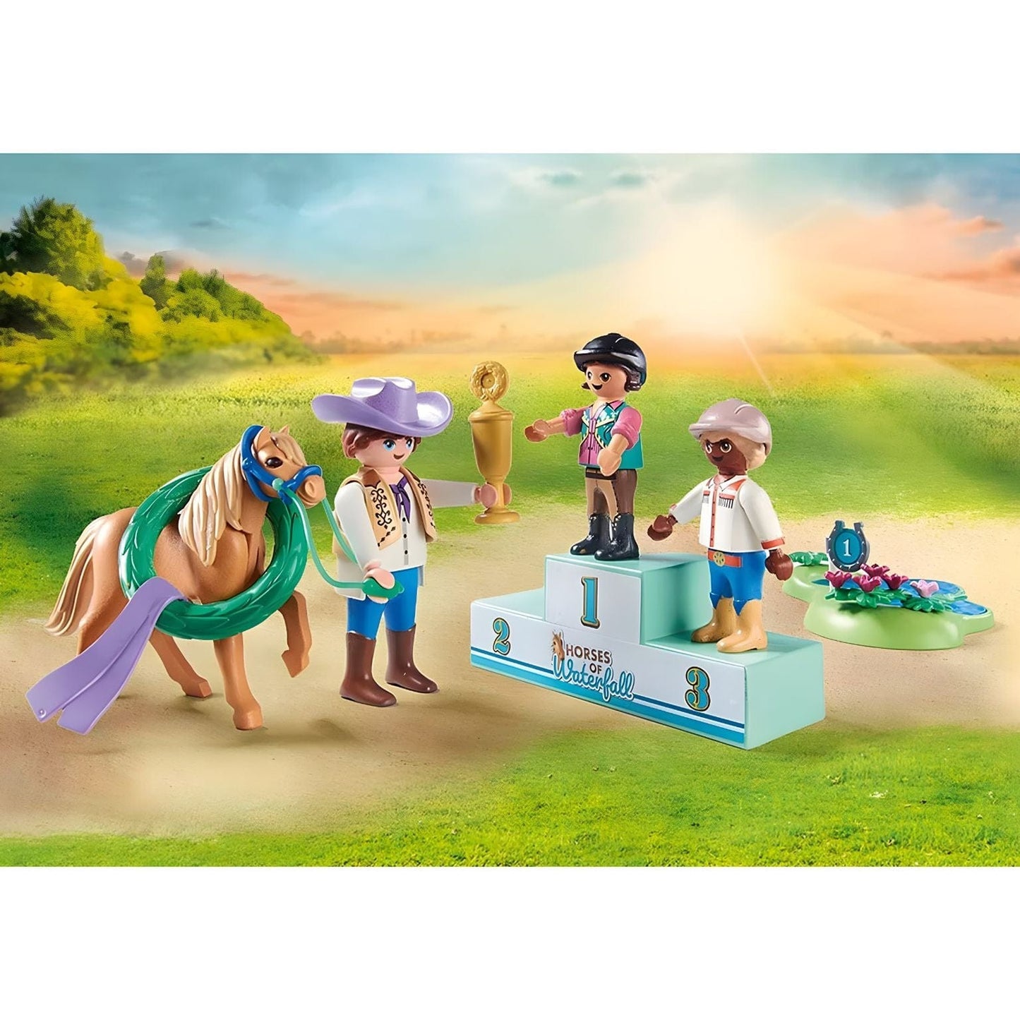 Playmobil 71495 Torneio de póneis com póneis, pódio e acessórios de competição