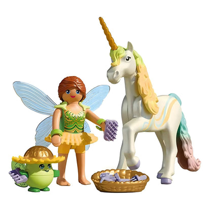 Playmobil 71840 fada com asas e unicórnio branco de crina pastel