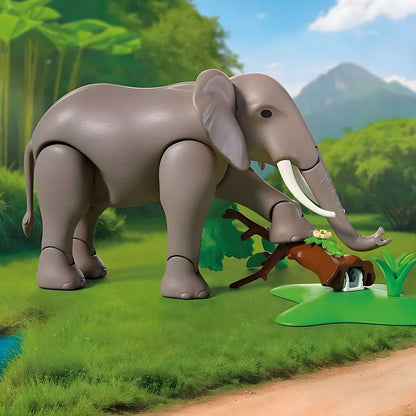 Elefante Playmobil 72068 numa paisagem de selva