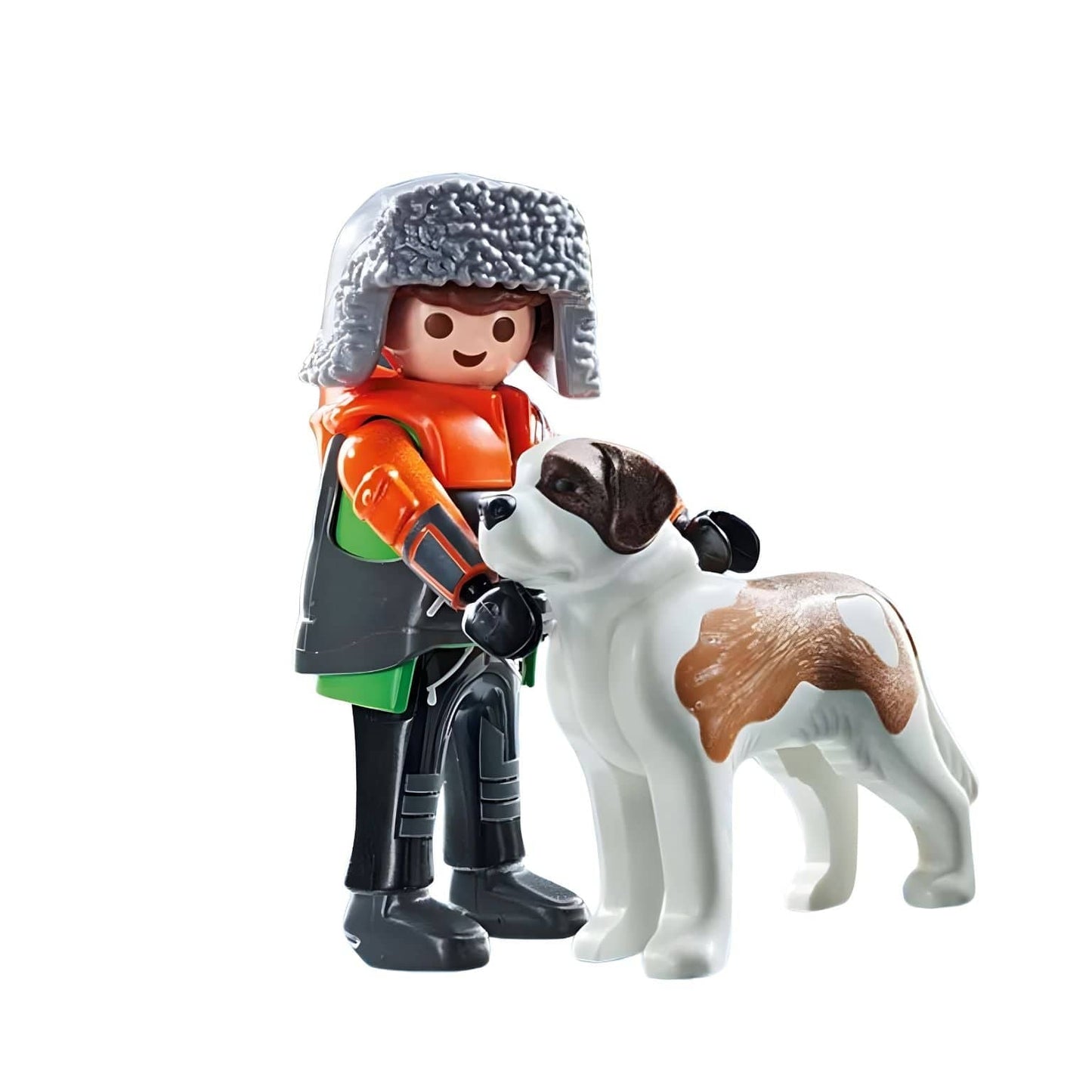 Playmobil Caminhadas com San Bernardo com explorador de inverno, cão São Bernardo e acessórios de caminhada na neve