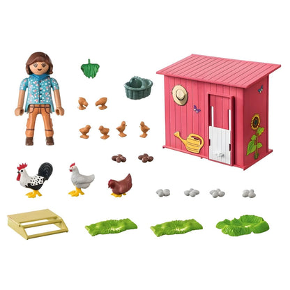 Peças do Playmobil Country 71308 Galinheiro: figura, galinhas, pintainhos, ovos e acessórios