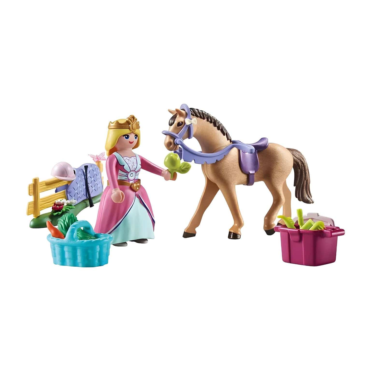 Playmobil Starter Pack Princesa com cavalo com acessórios de cuidado e cenário de passeio