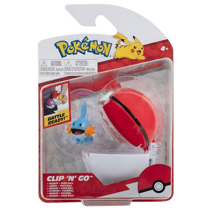 Pokémon Clip 'N' Go Mudkip & Poké ball vermelha e branca a abrir