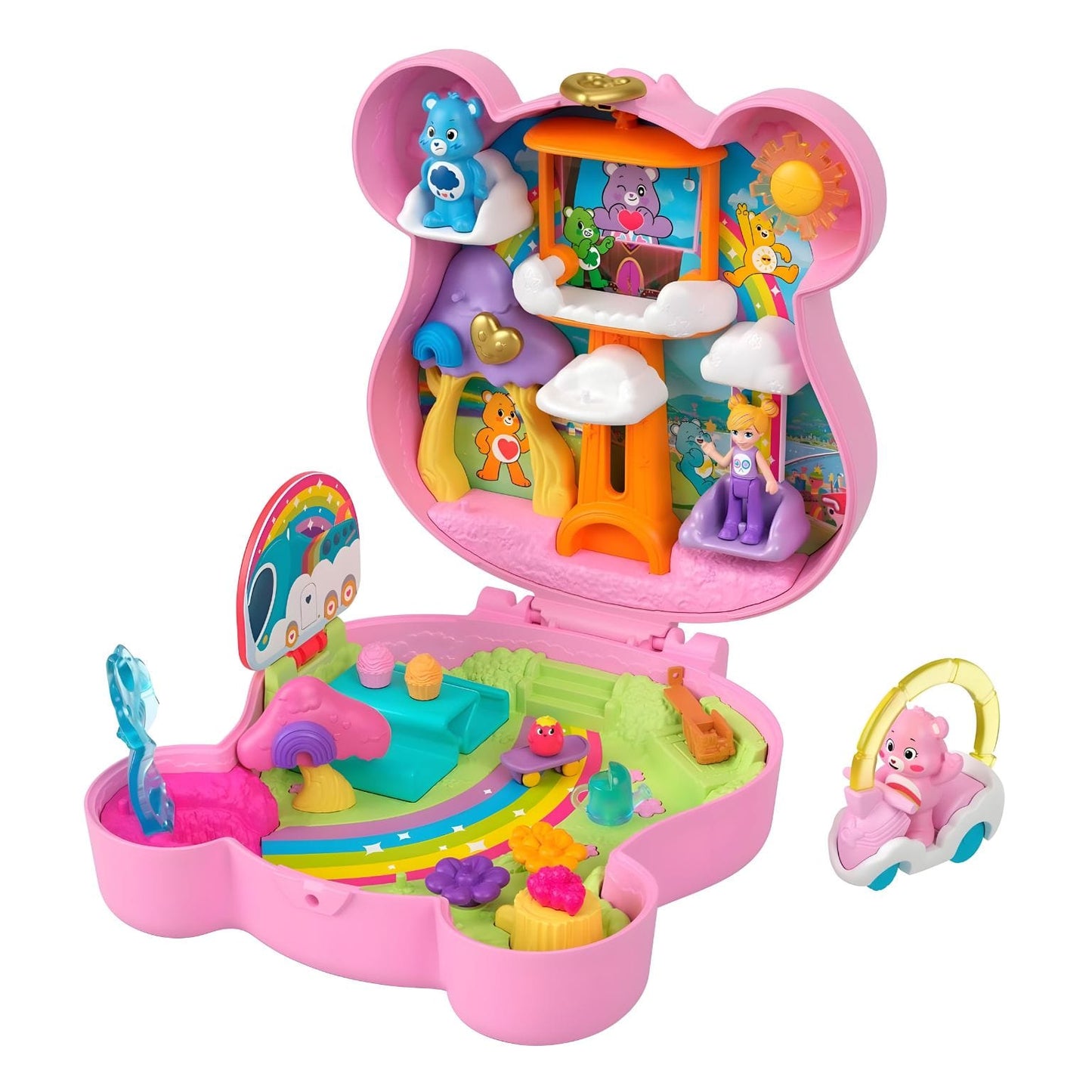Polly Pocket Care Bears aberto para brincadeiras em Care-a-Lot
