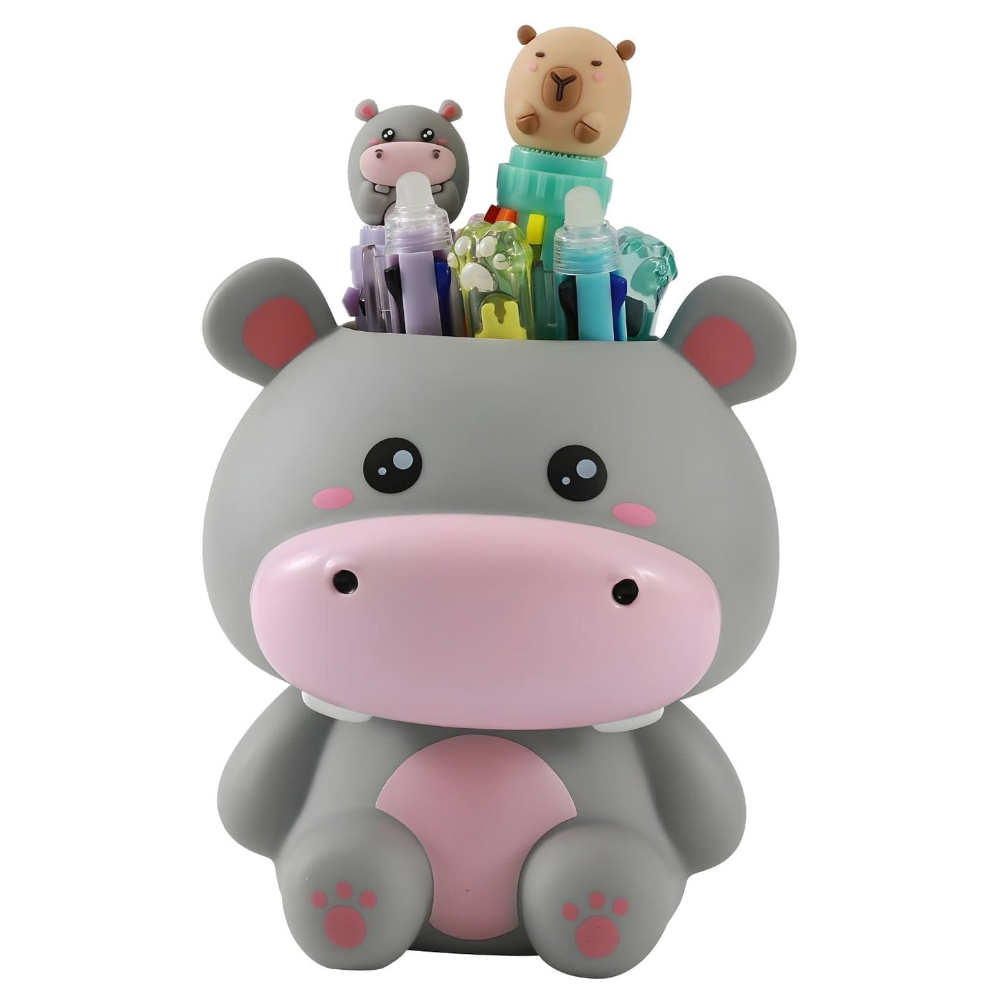 Porta lápis infantil Hippo para quarto ou espaço de estudo criativo