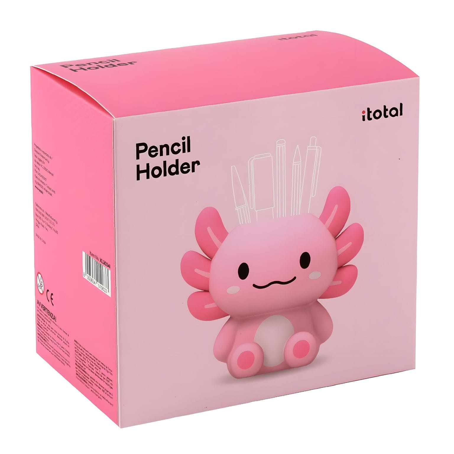 Porta lápis infantil 3D Axolutely com visual inspirado num axolote para secretária de criança