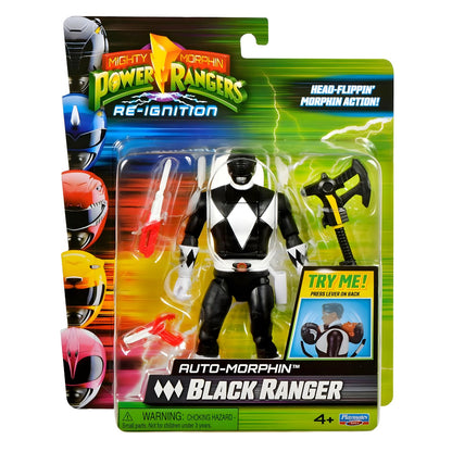 Power Rangers Ranger Preto Auto-Morphin com machado e acessórios