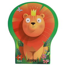 Puzzle O rei da selva com 49 peças com leão e animais da selva coloridos
