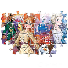 Puzzle Super Color da Frozen com Anna Elsa Olaf e cenários coloridos de aventura