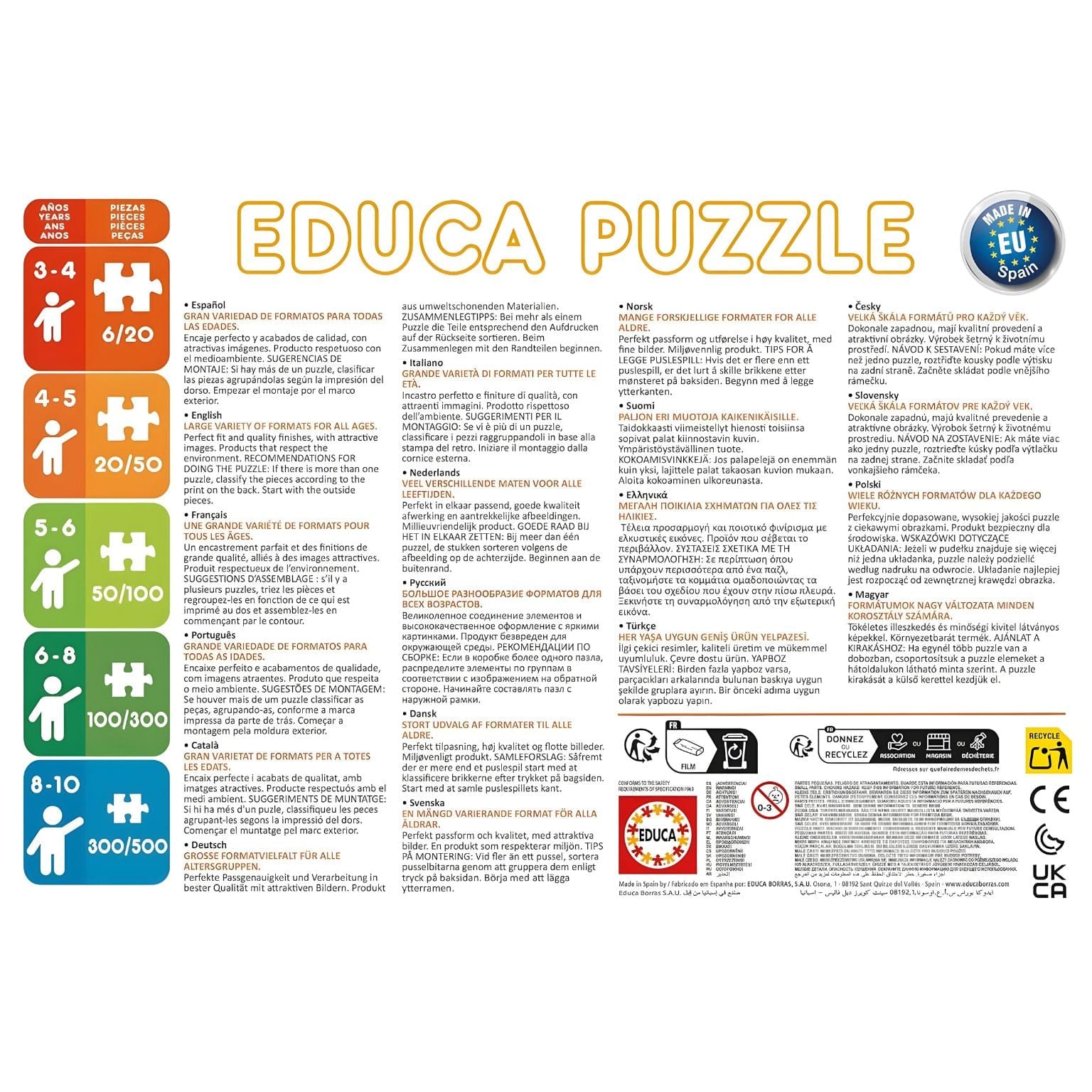 Puzzle Princesas Disney 2 x 20 peças com ilustrações coloridas de princesas Disney em cenário de jardim encantado