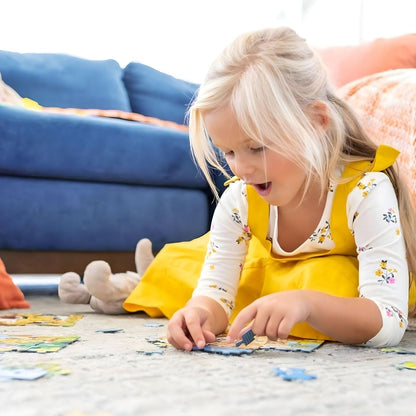 Puzzle Super Mario 4 em 1 Ravensburger com imagens de Mario, Luigi, Toads, Peach, Daisy e Bowser