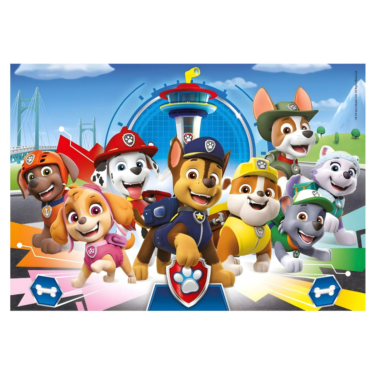Puzzle Patrulha Pata 2 x 60 peças com personagens da Patrulha Pata
