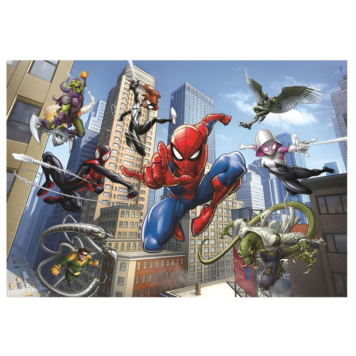 Puzzle Clementoni Spider-Man 104 peças com ilustração Marvel