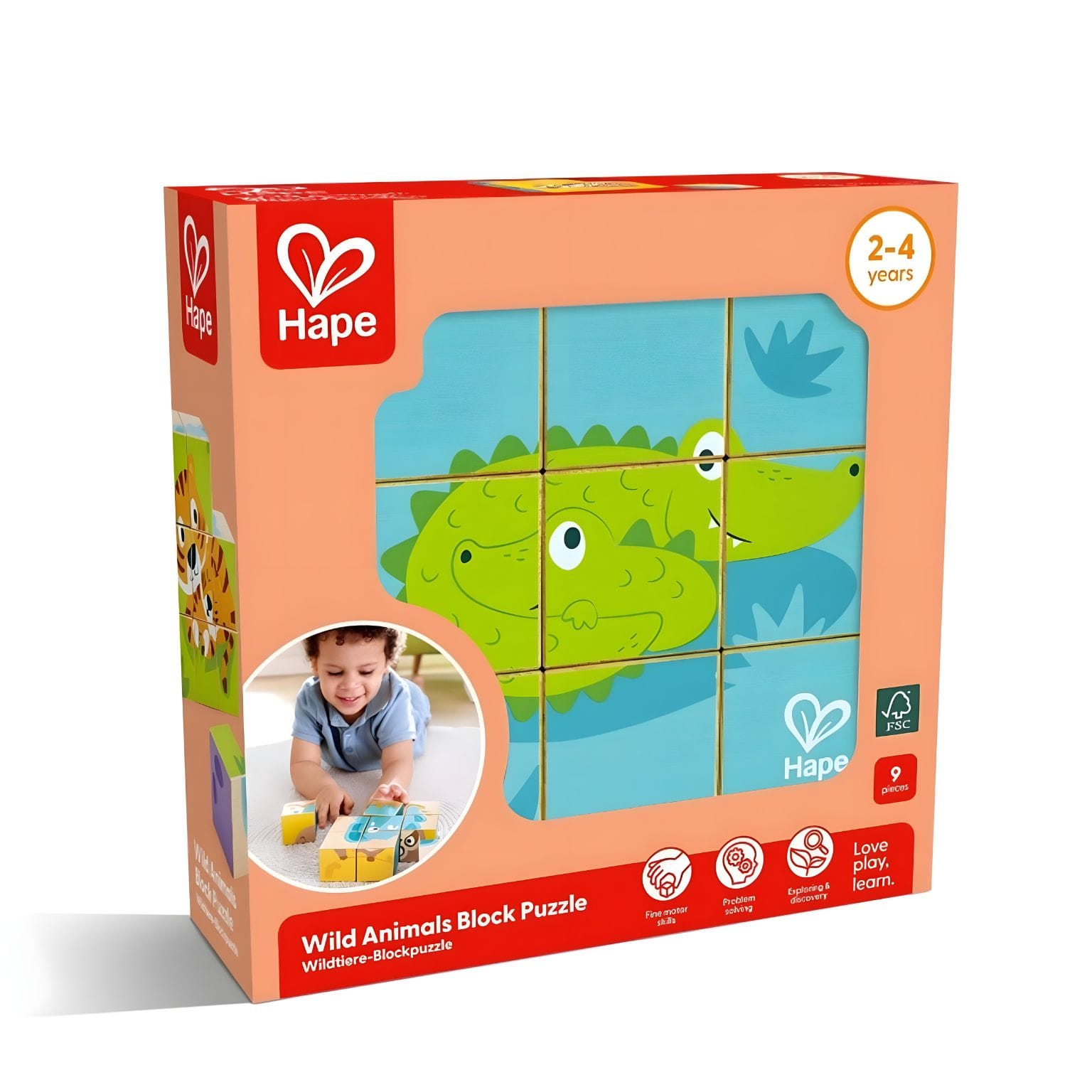 Puzzle em cubos Animais Selvagens Hape em vista principal