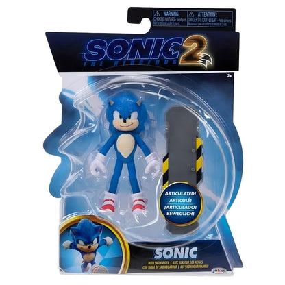 Figura Sonic com prancha de snowboard na embalagem Sonic 2