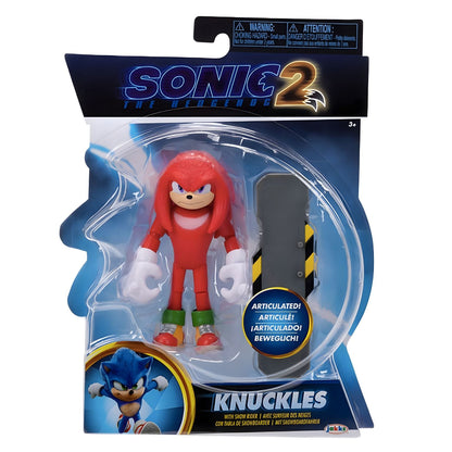 Figura Knuckles com prancha de snowboard na embalagem Sonic 2