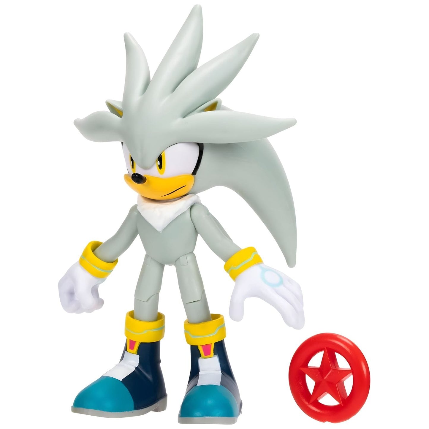 Figura Silver Sonic com presença visual de personagem futurista
