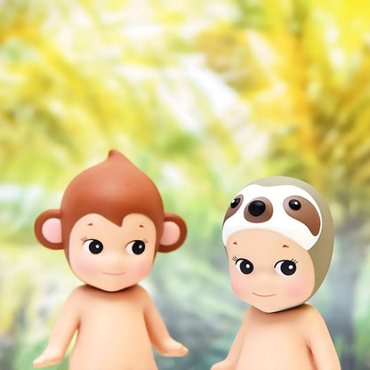 Sonny Angel Animal série 1: figuras com chapéu de macaco e de preguiça