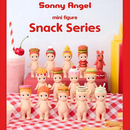 Figuras da coleção Sonny Angel série Snack com chapéus de comida