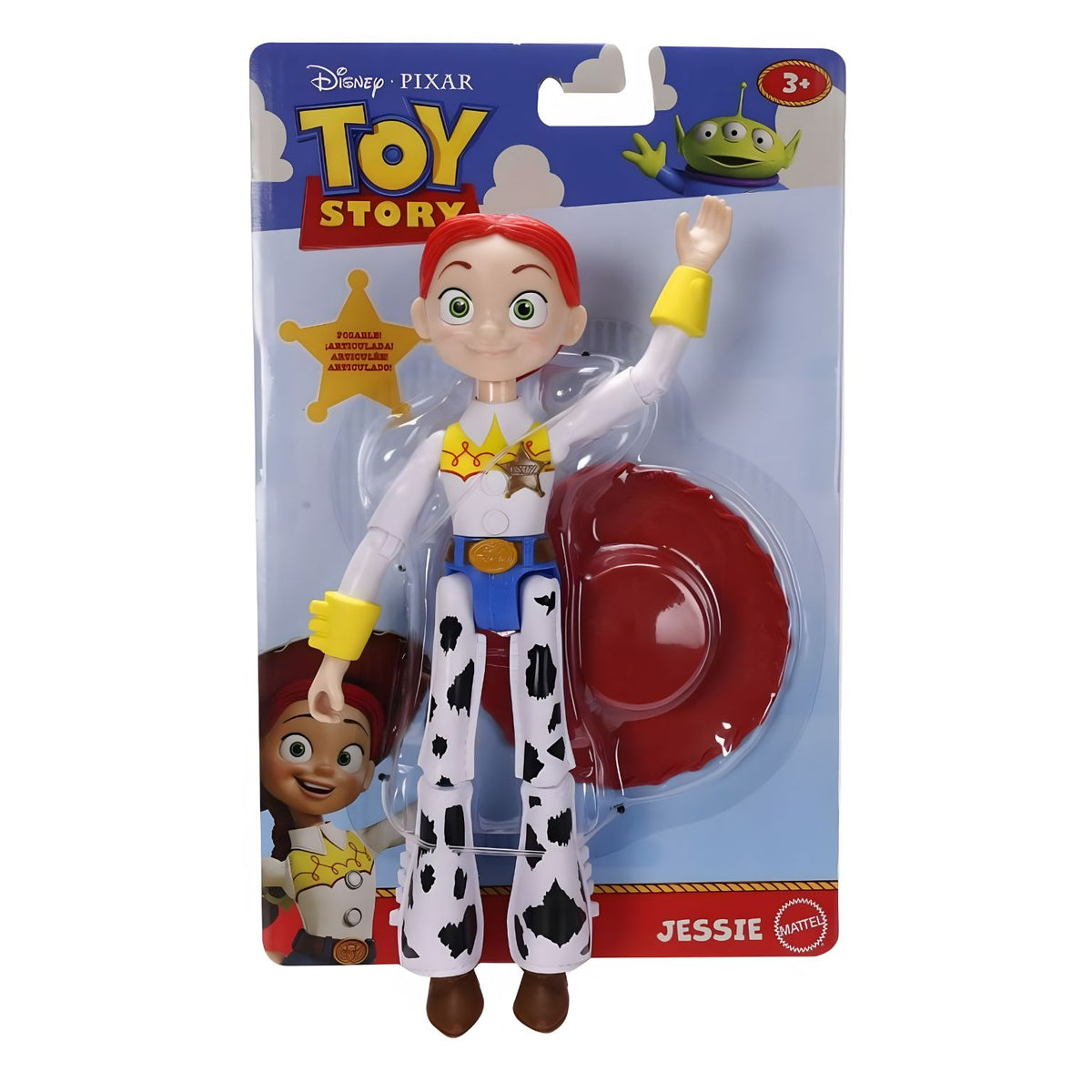 Jessie Toy Story boneca articulada com estilo cowgirl e expressão alegre
