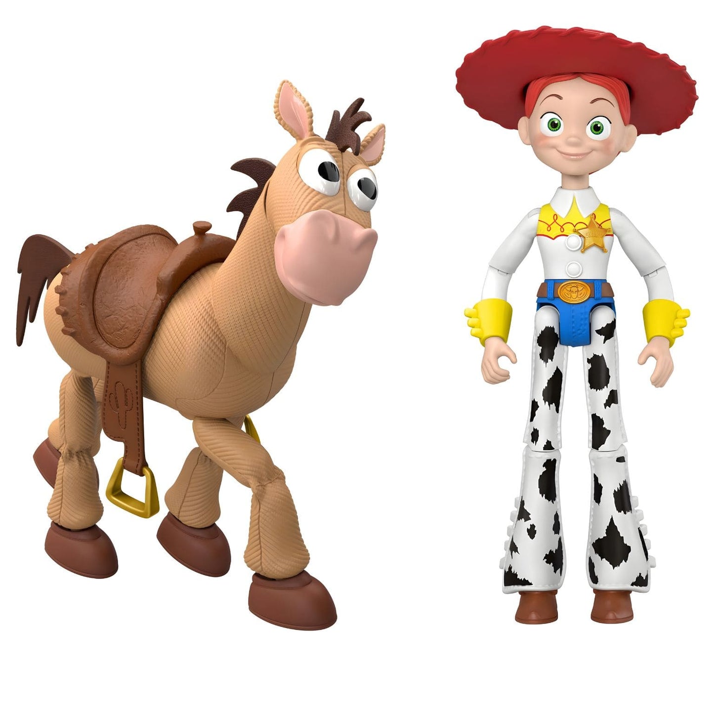 Toy Story 5 Jessie e Bullseye vista frontal das figuras