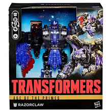 Transformers Age of the Primes Razorclaw em forma robô e criatura com asas coloridas