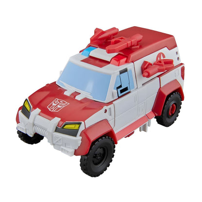 Transformers Age of The Primes Ratchet em modo veículo de emergência