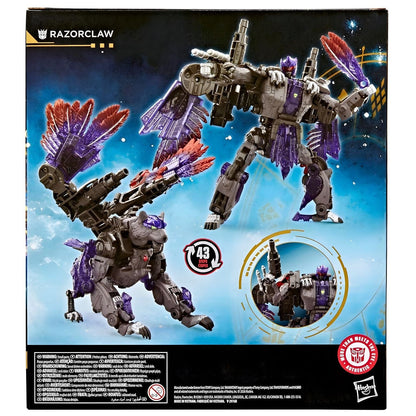 Transformers Age of the Primes Razorclaw em forma robô e criatura com asas coloridas