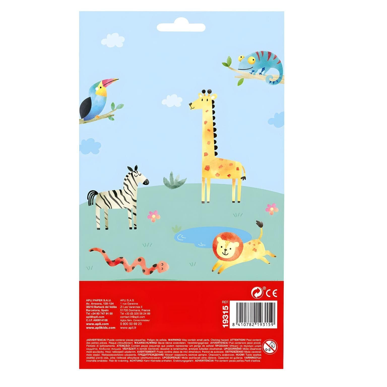 Apresentamos Autocolantes Animais do Safari com o SKU 921931525 recomendado para + 3 anos