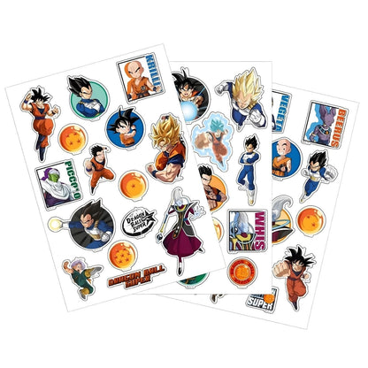 Folhas de Autocolantes removíveis Dragon Ball com Goku, Vegeta e outras personagens